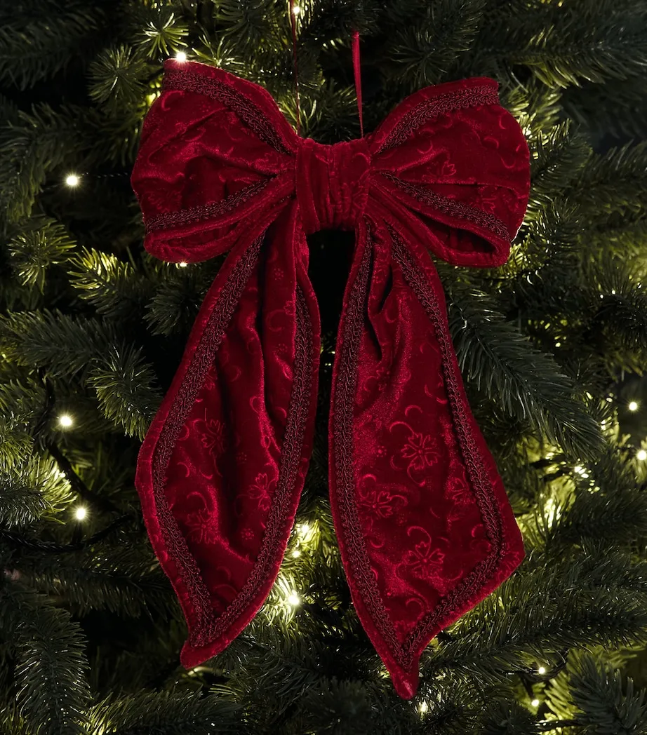Luxury Garland Velvet Lace-Embellished Bow Tree Decoration | Harrods US