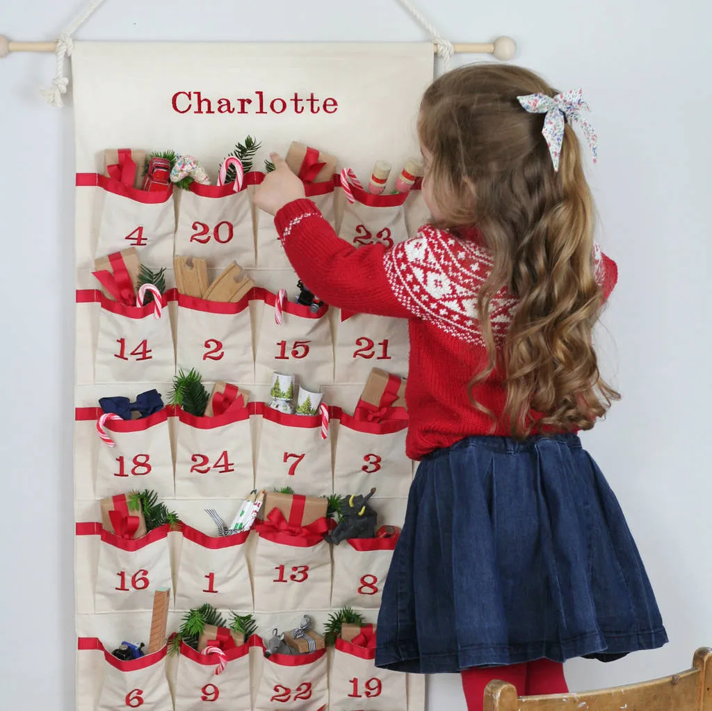 Luxury Personalised Fabric Advent Calendar By Hide & Seek Textiles