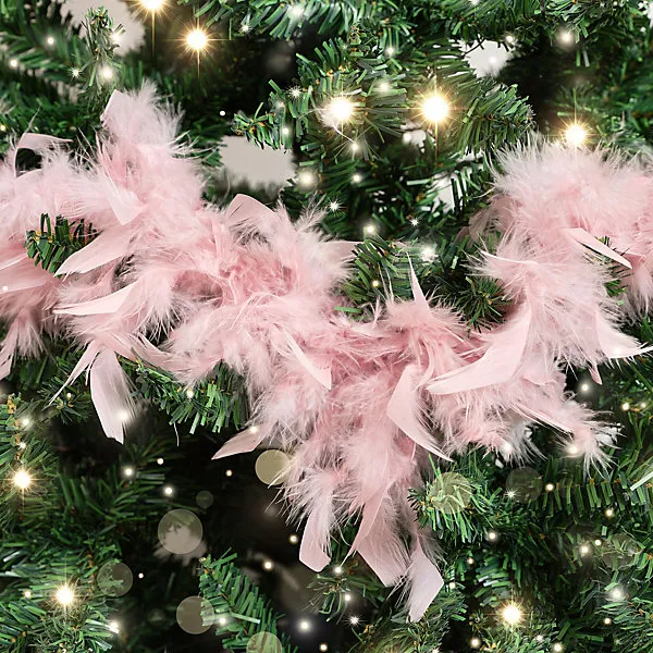 Melody Maison Large Pale Pink Feather Boa Christmas Garland - 182cm