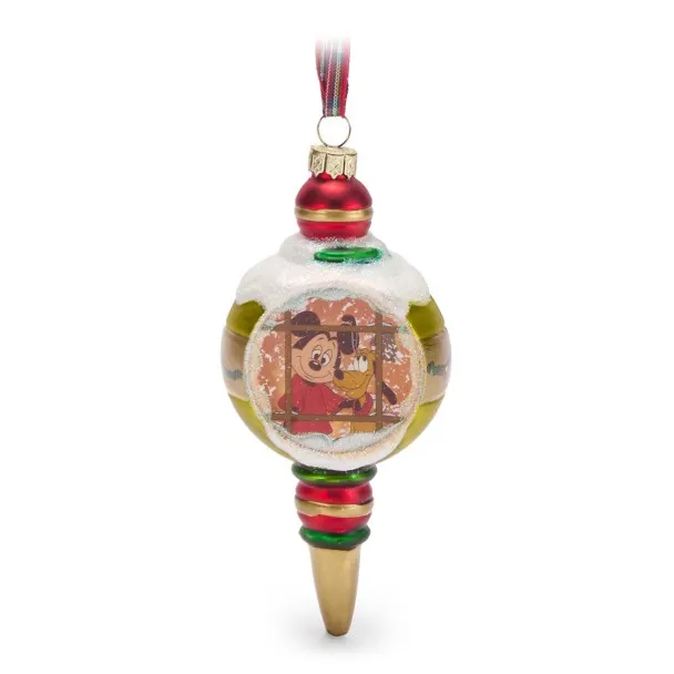 Mickey Mouse and Pluto Glass Droplet Ornament – Pluto's Christmas Tree | Disney Store