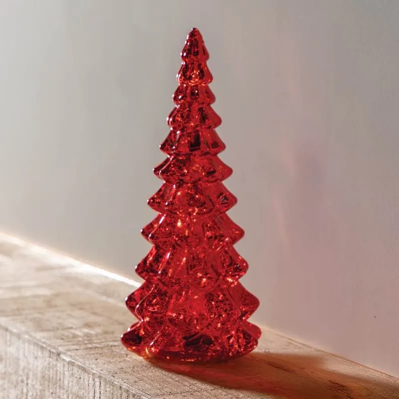 Micro LED Red Glass Tree - Small