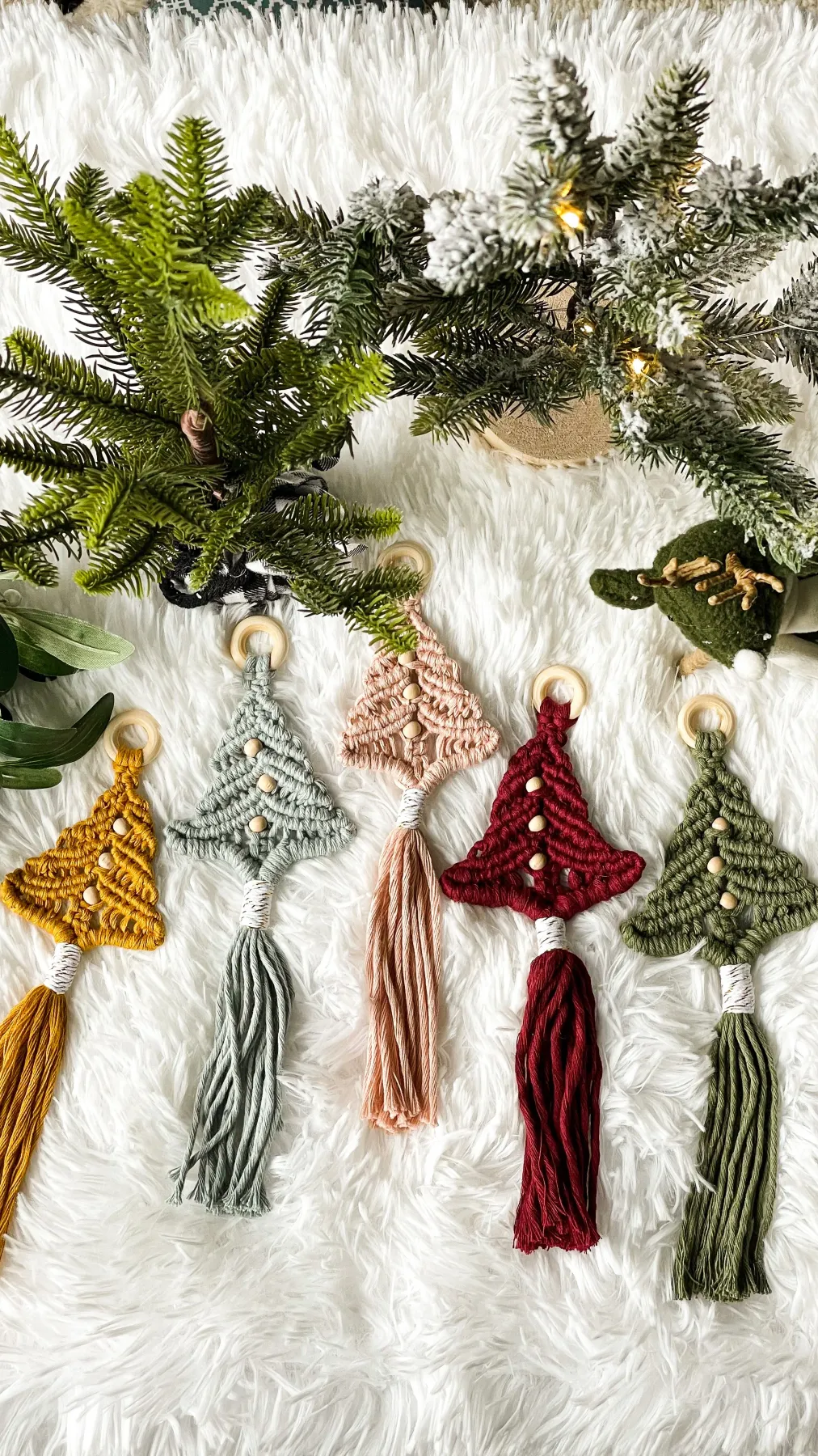 Mini Macramé Christmas Tree Ornament — Threads With Purpose