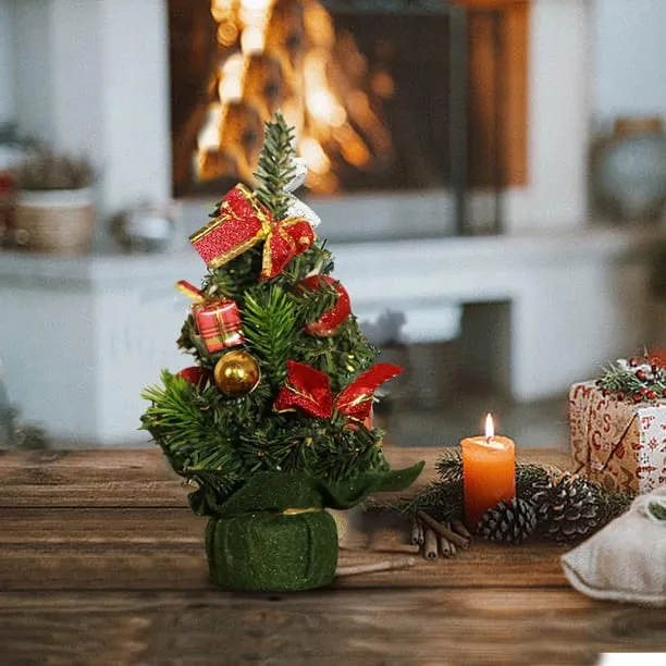 Mini Ornaments For Advent Tree Tabletop Mini Christmas Tree, Artificial Christmas Tree Inch Tabletop Christmas Tree With Ornaments For Christmas Decoration, For Christmas Village DIY Crafts Winter .