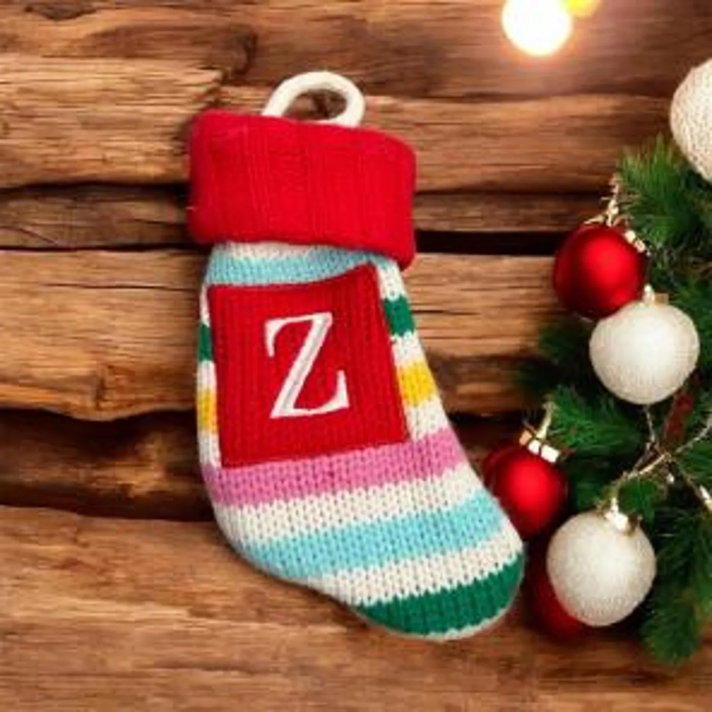 Monogram Dealer Mini Christmas Stocking / Wondershop Trendy Knit Letter 'H'