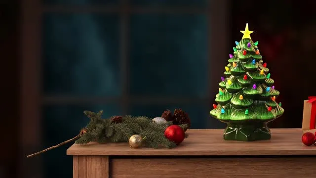 Mr. Christmas LED Green Nostalgic Ceramic Christmas Tree 14 in. - 19649AC - Video