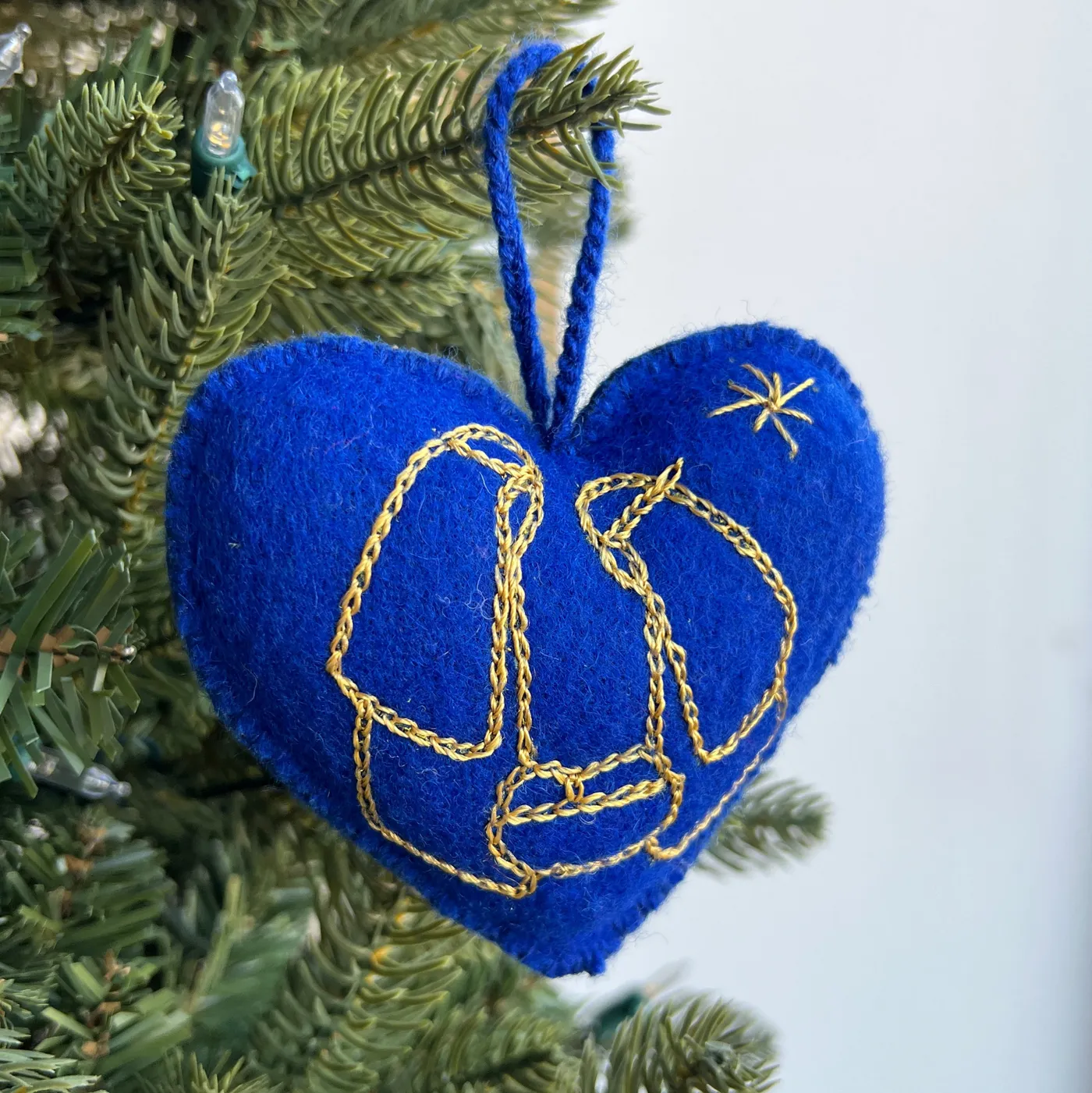 Nativity Heart Ornament, Embroidered Wool Christmas Decor | Ornaments 4 Orphans®
