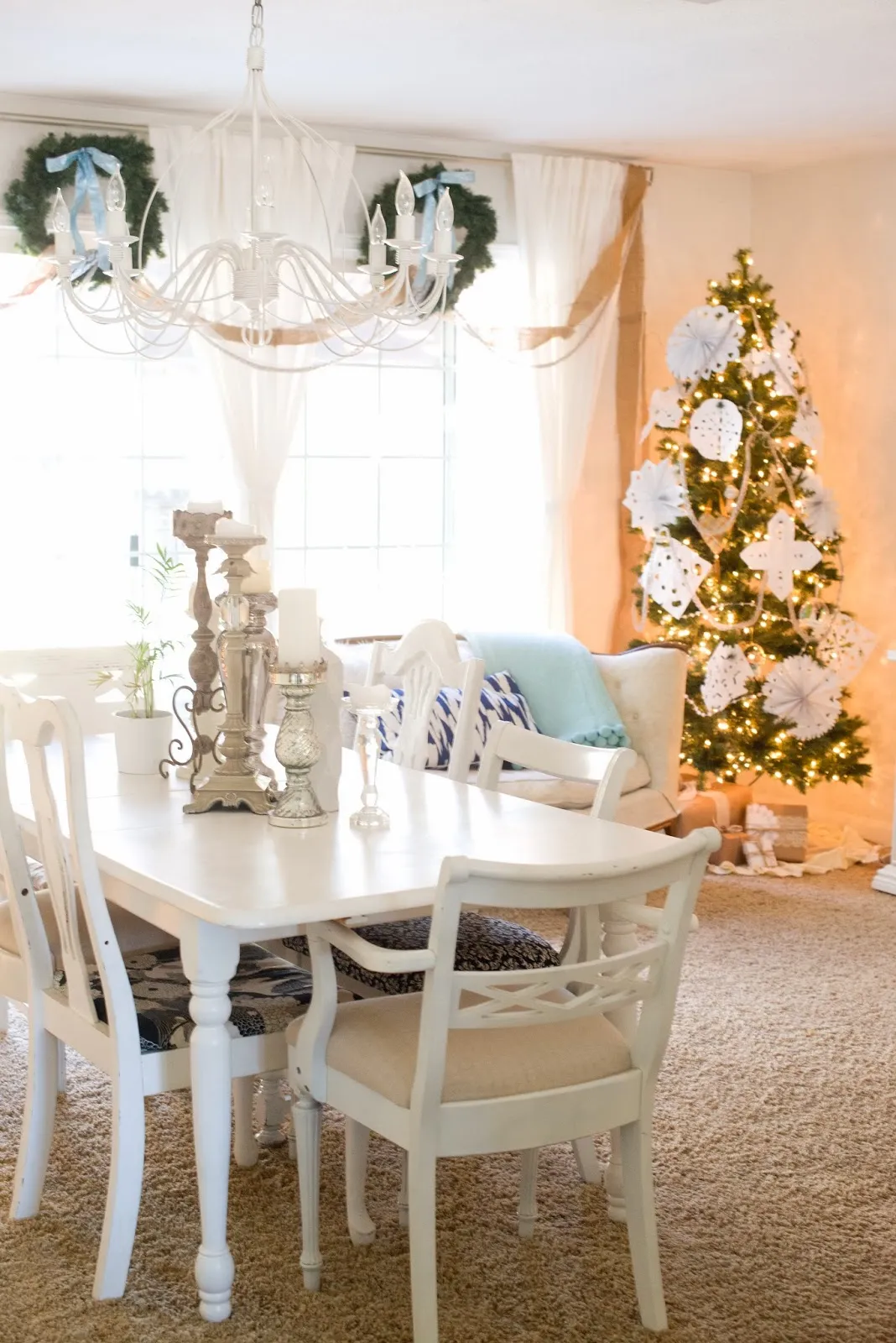 Natural and White Christmas Dining Room — Domestic Fashionista