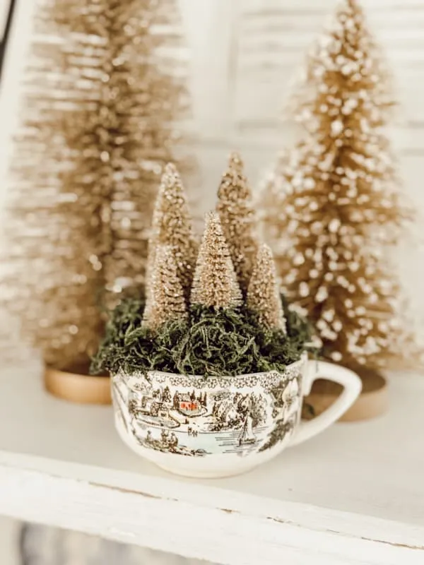 Neutral Bottle Brush Sale Trees & Promo Set 6 Green, Gray Winter Landscape Decor, Holiday Home