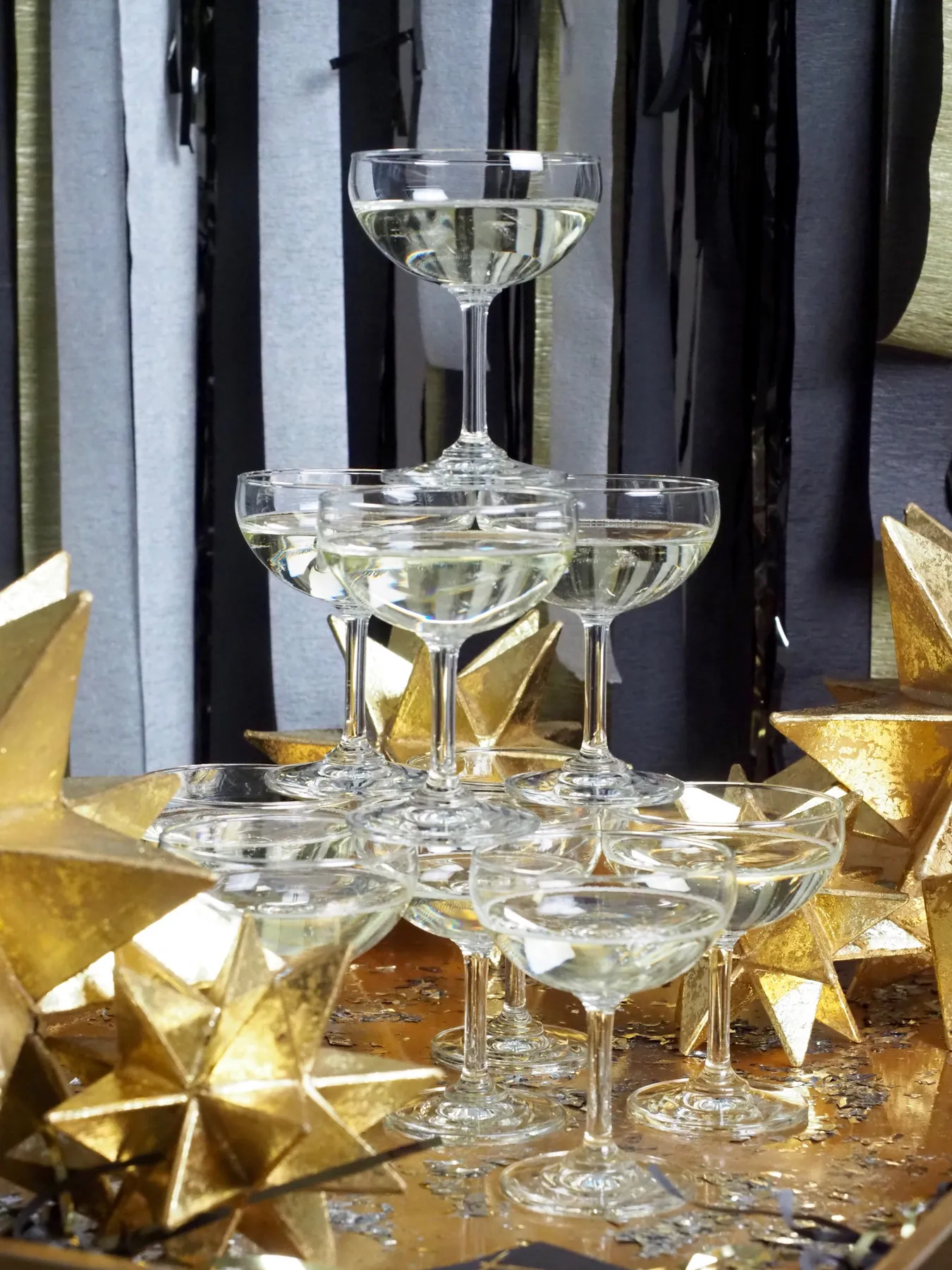 New Year's Eve champagne tower tray