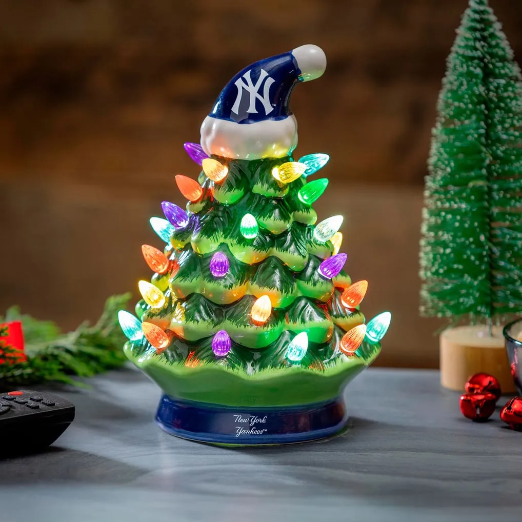 New York Yankees 8' LED Light Up Christmas Tree