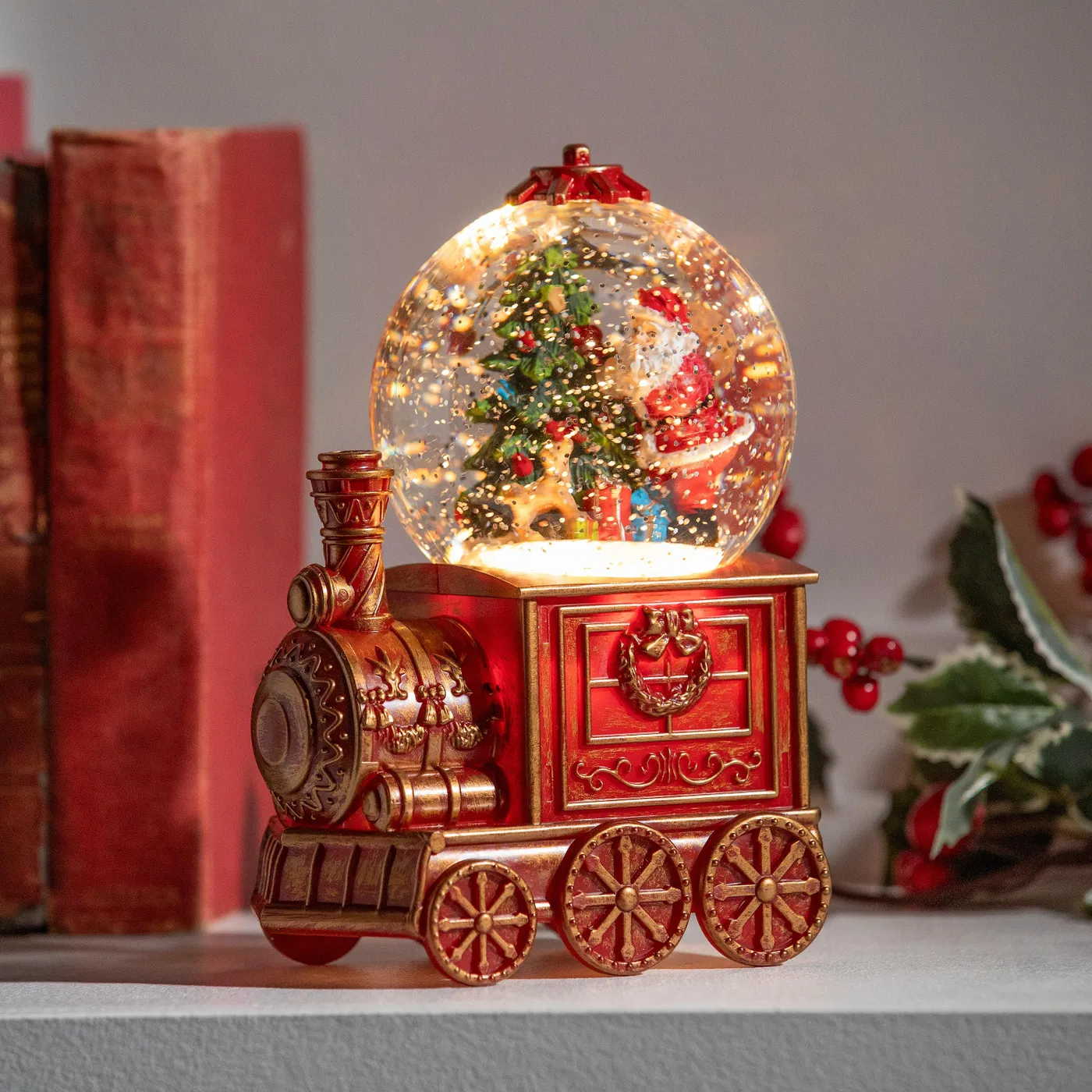 North Pole Express LED Table Decor Train Spinning Water Lantern with S —  Howell's Mercantile