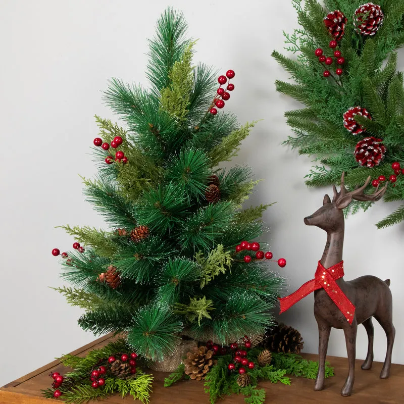 Northlight Seasonal Spruce Pine Needle And Pinecone Artificial Mini Christmas Tree - 25' - Unlit | Perigold