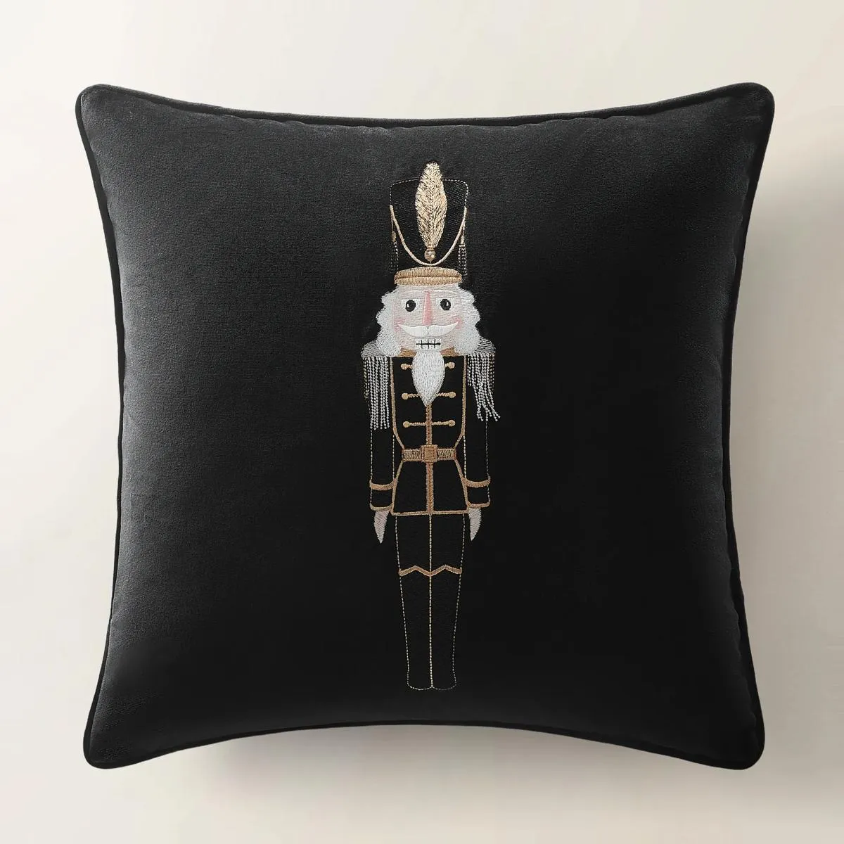 Nutcracker Black Velvet Holiday Pillow 20 | Z Gallerie