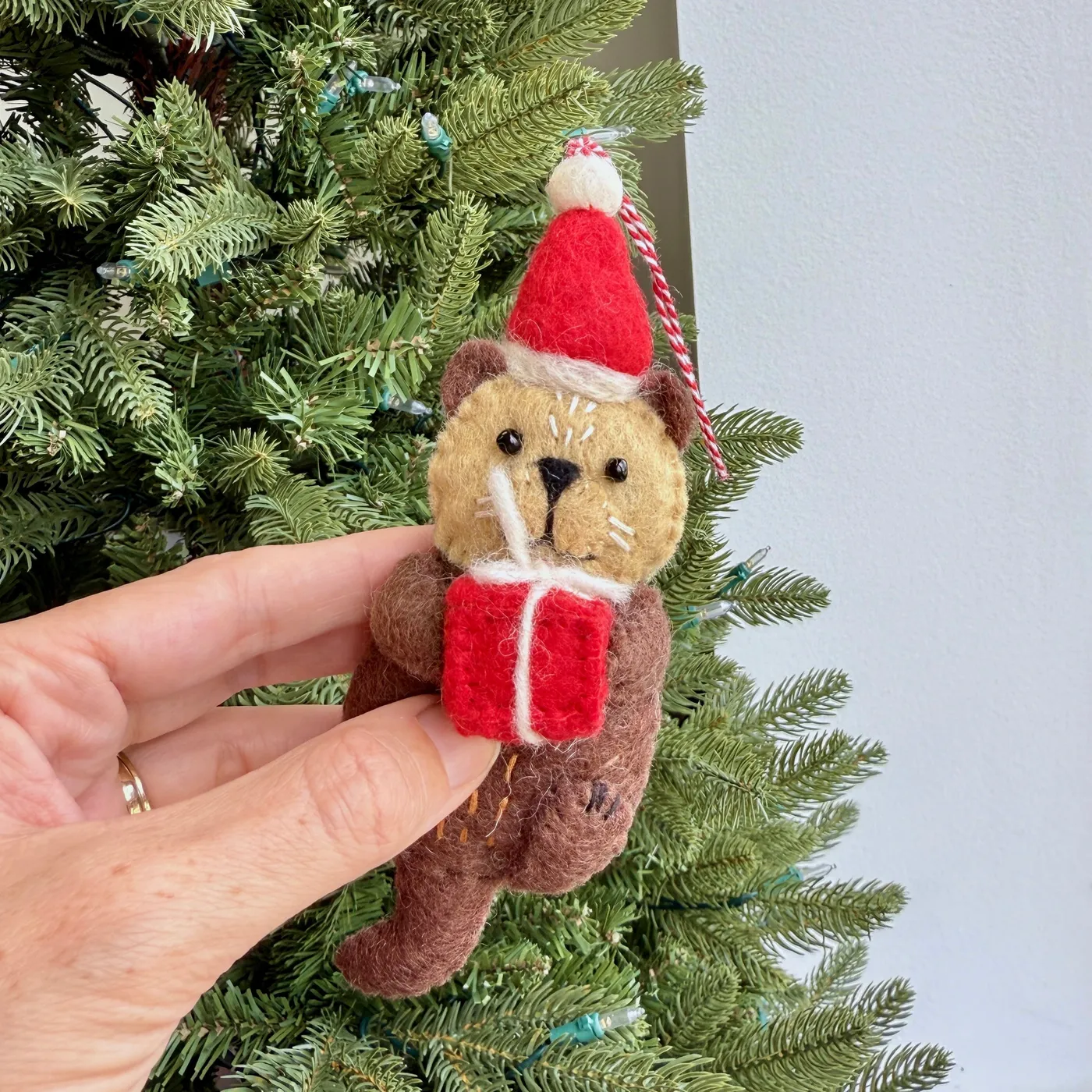 Otter in Santa Hat Christmas Ornament | Handmade Gifts That Give Back |  Ornaments 4 Orphans®