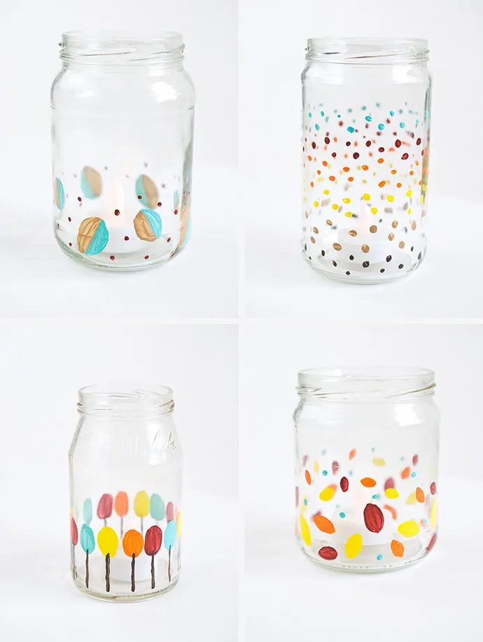 Painted Holiday Candle Jars | Handmade Charlotte