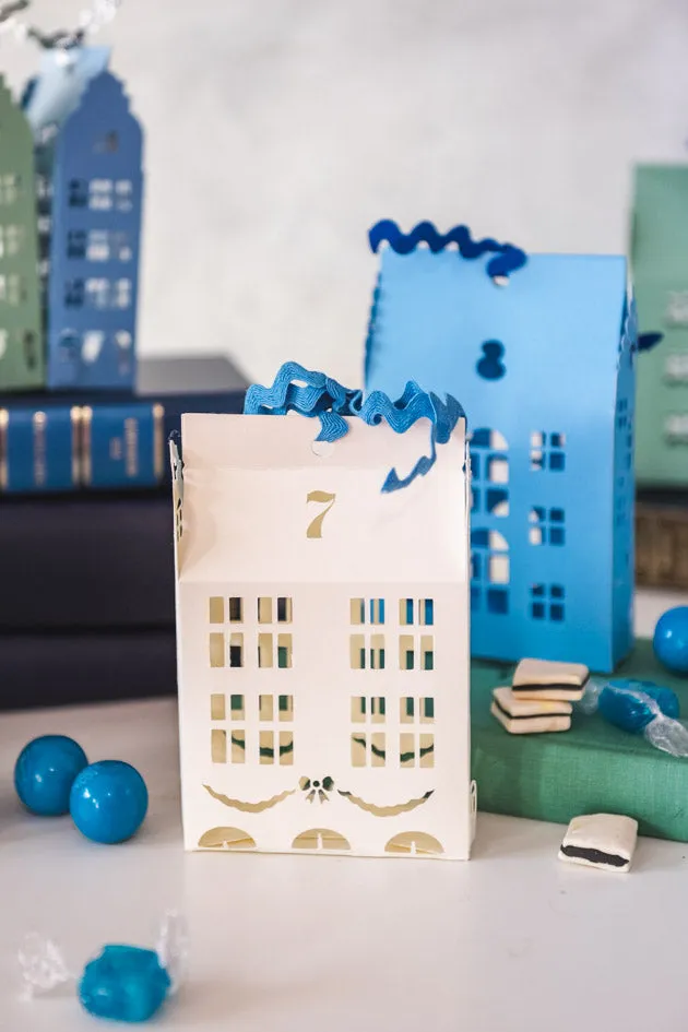 Paper Advent Village Calendar Template, SVG & PDF template - The House That Lars Built