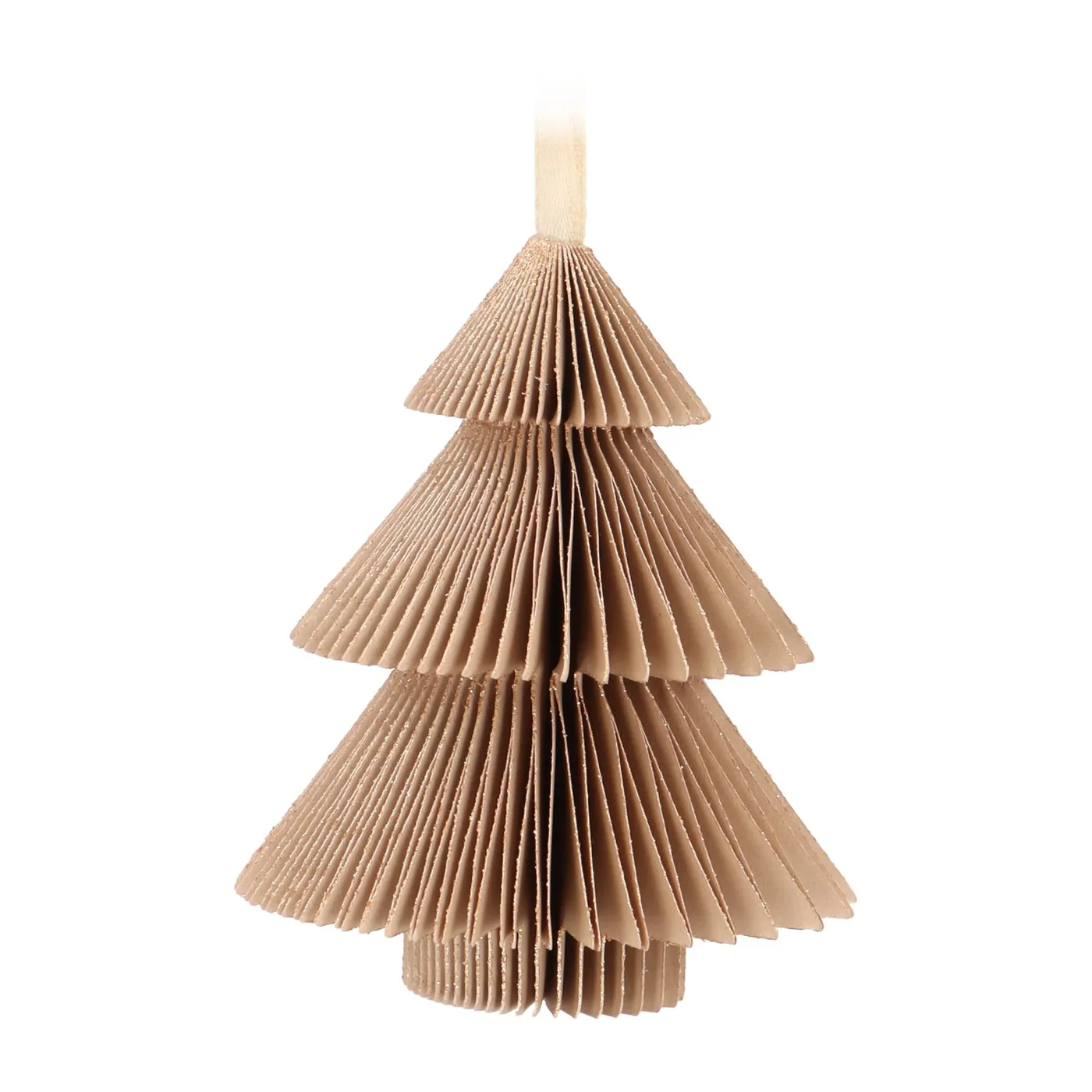 Paper Christmas Tree Ornament | Taupe 8 cm | It's All About Christmas
