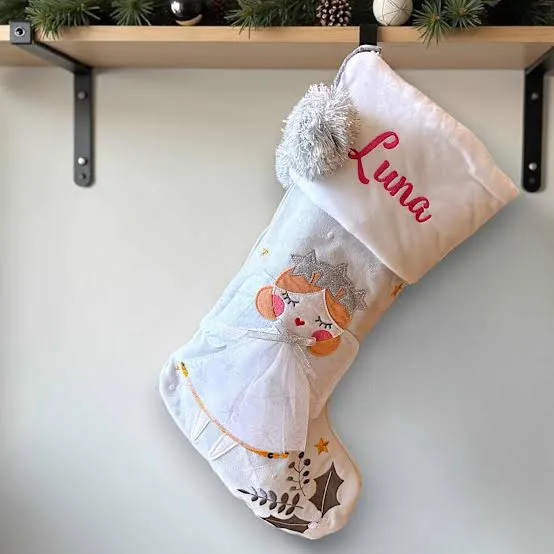 Personalized Christmas Stocking - Angel 2 - You Name It Baby!