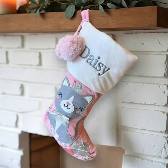 Personalized Christmas Stocking - Cat - You Name It Baby!