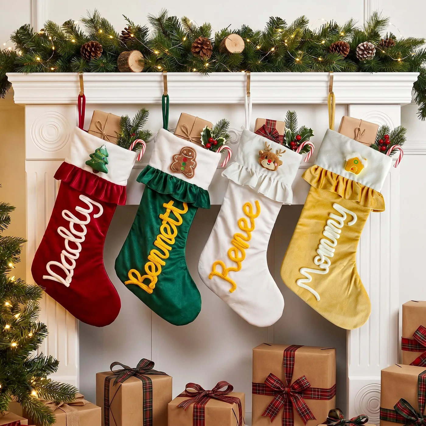 Personalized Velvet Ruffle Christmas Stocking – KnittyBaby