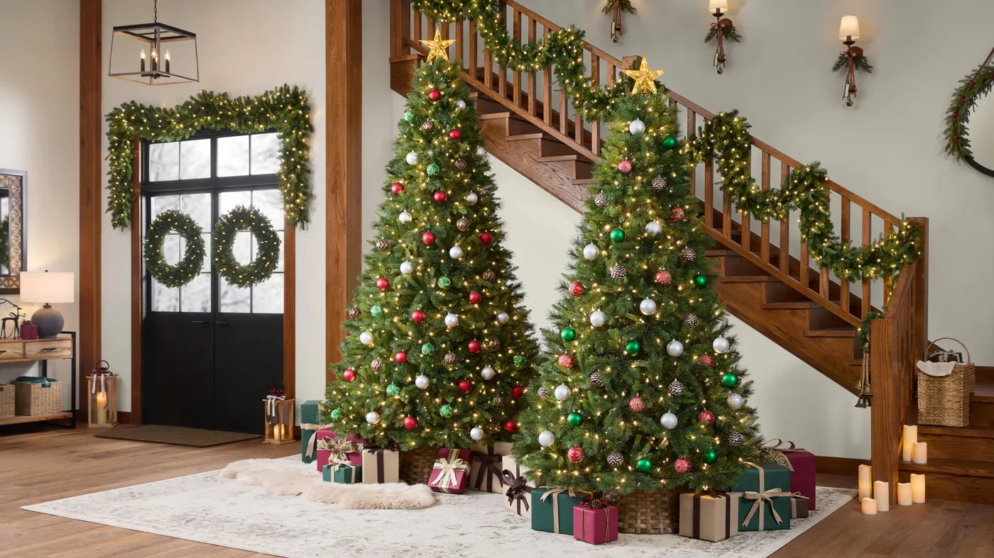 Pine Christmas Decor Wood Forest Christmas Trees The Home Depot