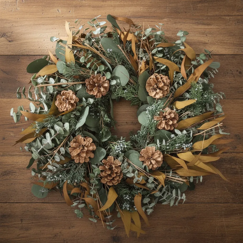 Pinecone & Eucalyptus Wreath, 18' – ElizabethLavenderCo