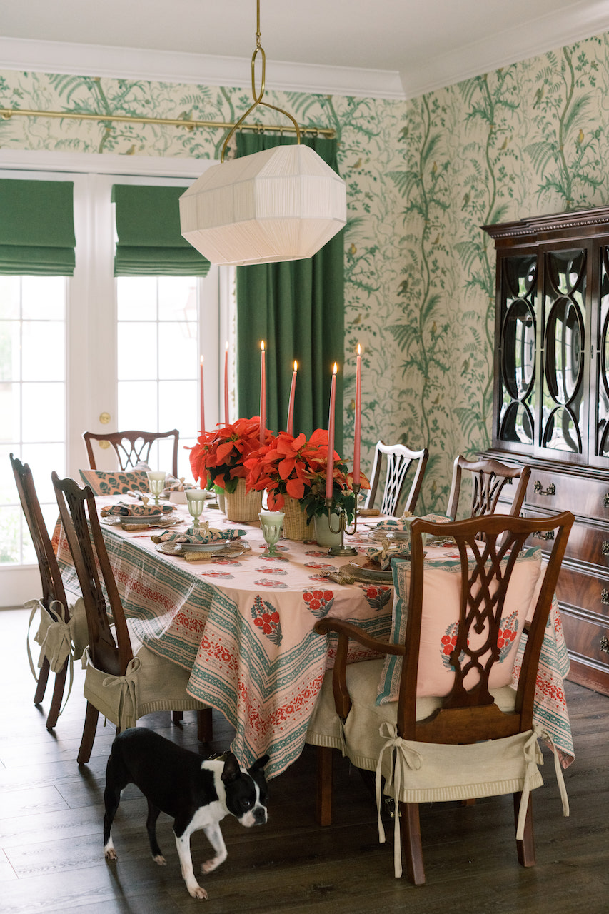 Pink and Green Holiday Table