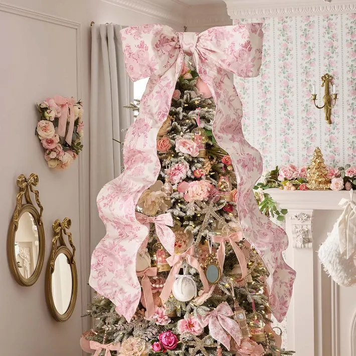 Pink Ribbon Christmas Tree Dreamy Blush Pink Christmas Tree Decorations The  Well Dressed Table