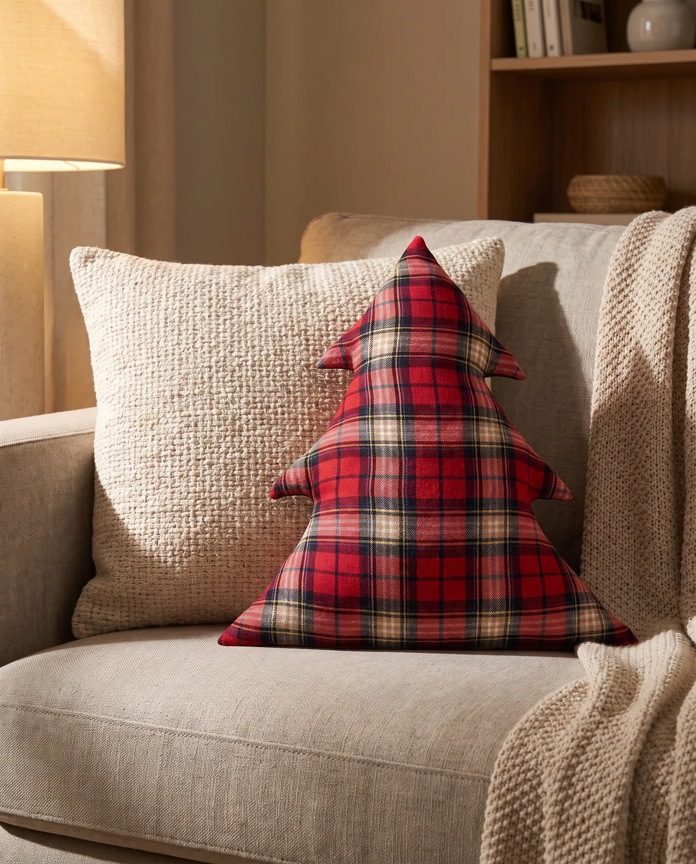 Plaid Flannel Christmas Tree Pillow – Rust & Cinder