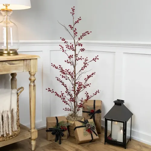 Potted Berry Artificial Christmas Twig Tree - Unlit - 4' | Christmas
