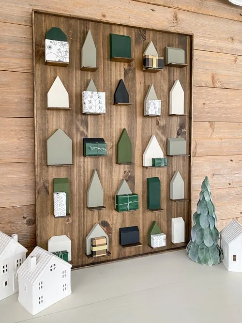Pottery Barn Advent Calendar Dupe - My Creative Days Pottery Barn lit glitter houses advent calendar