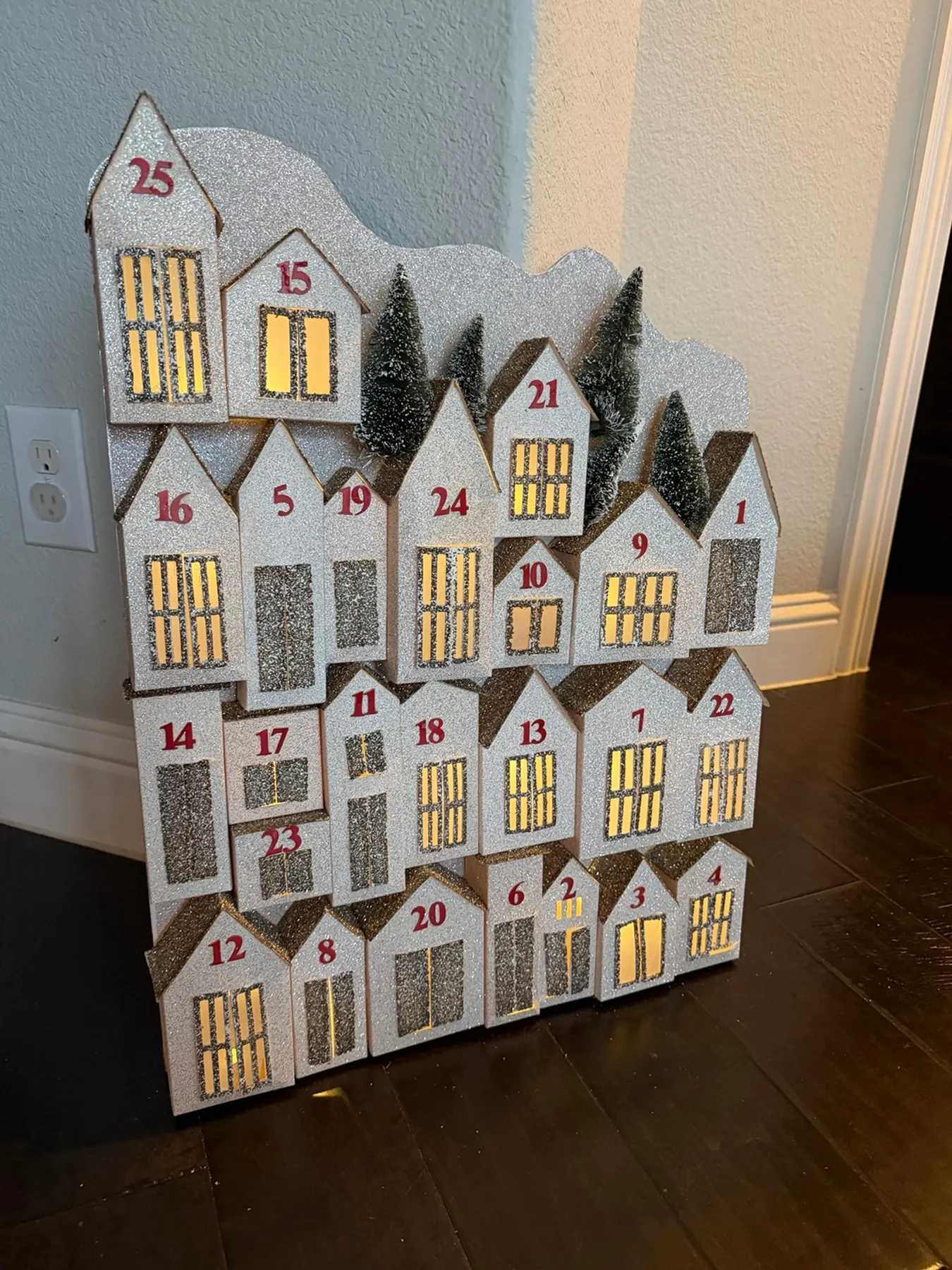 Pottery Barn Large Glitter Village Advent | Mercari