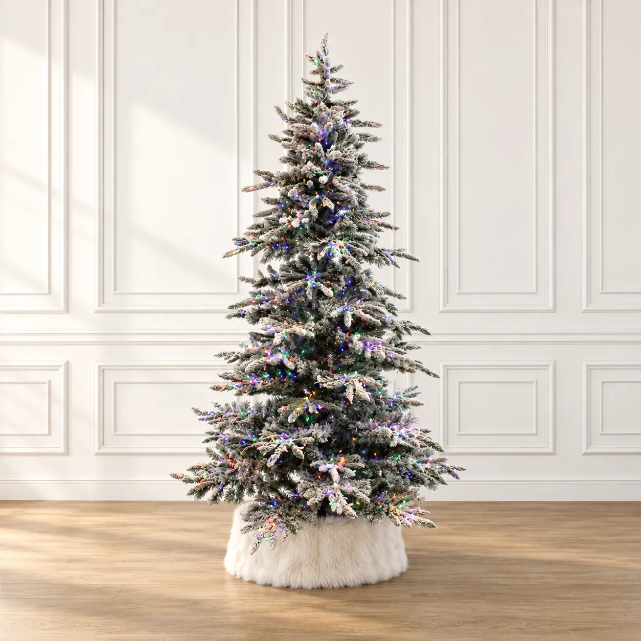 Prelit Slim Flocked Christmas Tree | Perfect Holiday