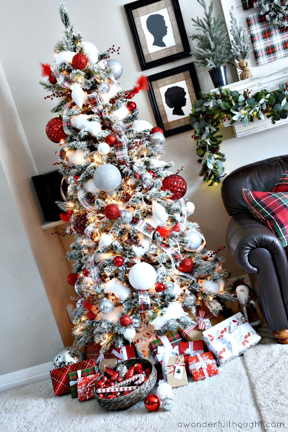 Red, Green and Plaid Christmas Tree - A Wonderful Thought