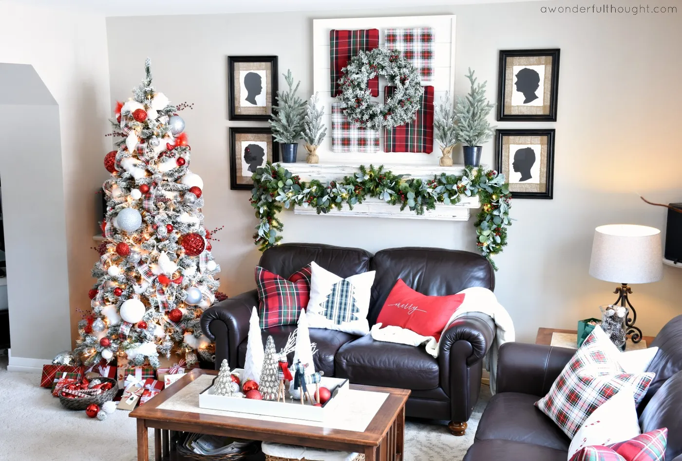 Red, Green and Plaid Christmas Tree - A Wonderful Thought