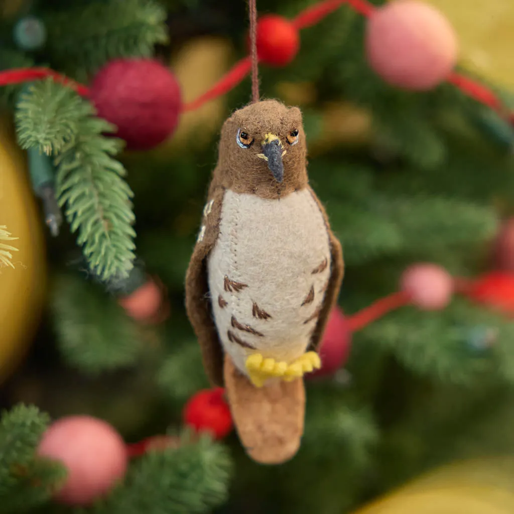 Red-tailed Hawk Ornament – Handmade Bird Decor