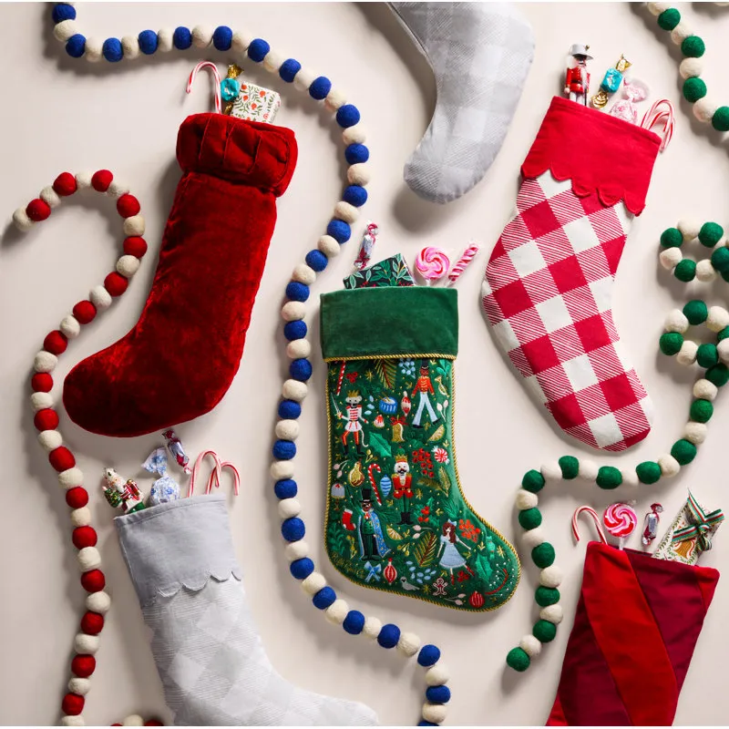 Rifle Paper Co. Embroidered Velvet Stocking | Birch Lane