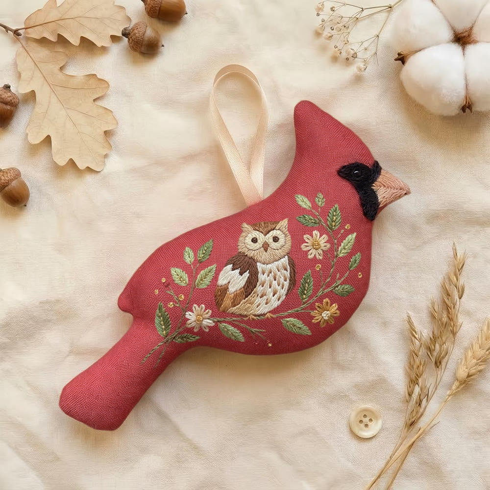 Rubbyoo Bird-shaped Embroidery Kit - Nature Owl Design | Handmade Gift |  Cozy Home Decor