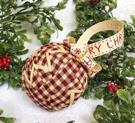 Rustic Christmas ornament, handmade quilted Christmas ornament — The Ornament Boutique