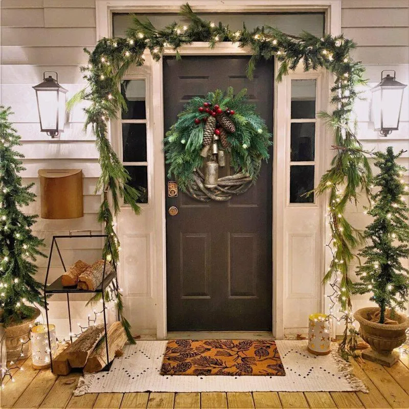 Rustic Christmas Wreath with Pinecones & Bells | Sansoti