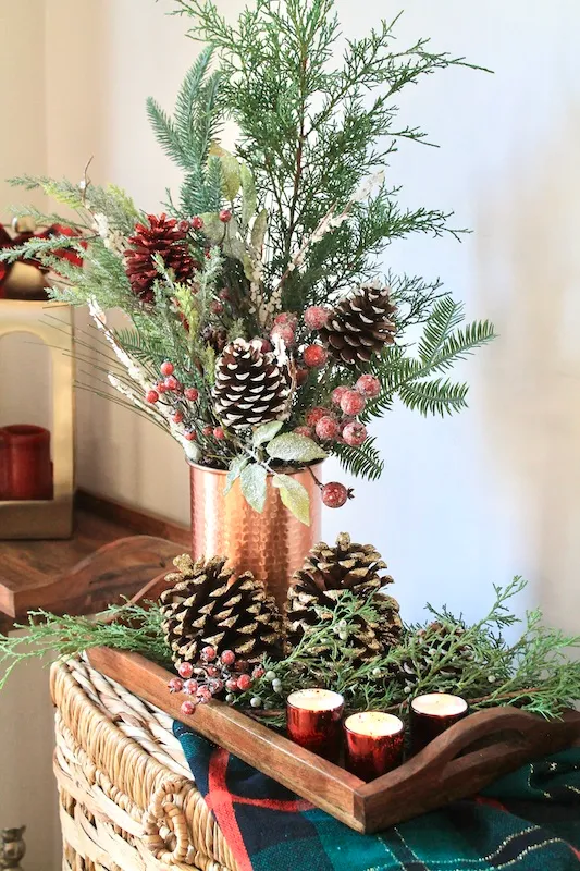 Rustic Winter Woods DIY Christmas Coffee Table Decorations
