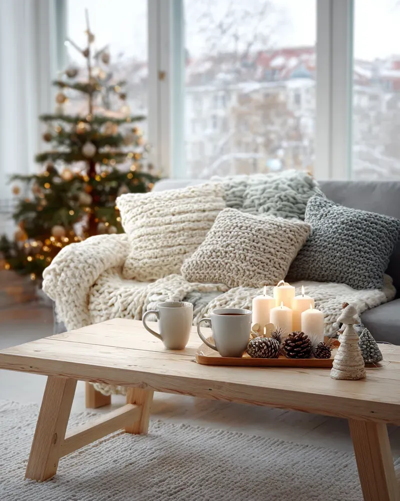 Scandinavian Christmas Vignette: Light, Warmth & Simplicity 🕯️