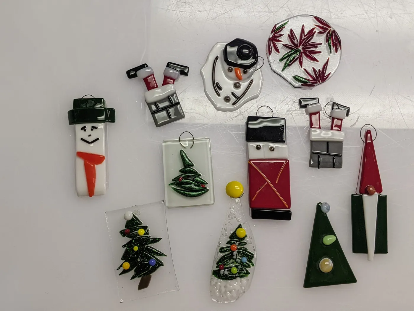 Scrappy Christmas Ornaments – Private – Ed's Emporium Art Glass Studio