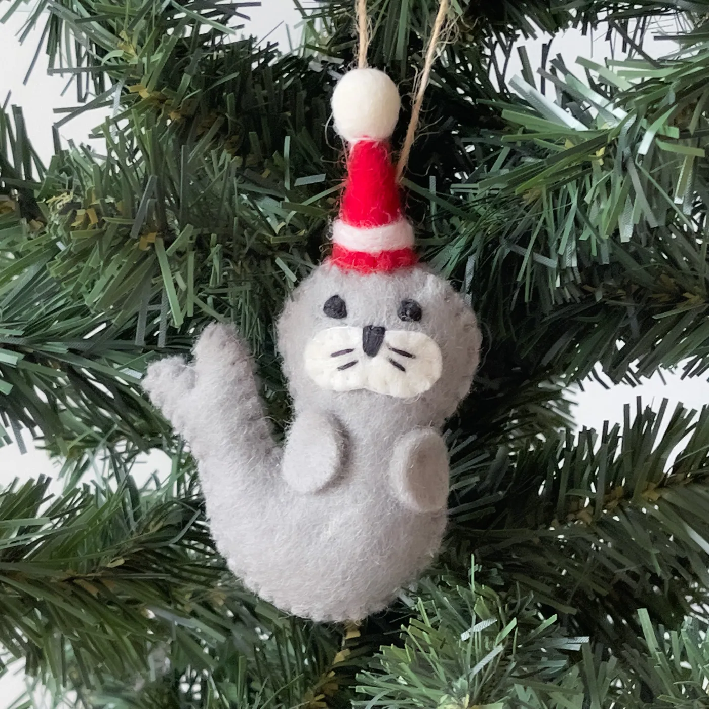 Seal Santa Handmade Felt Ornament - Global Crafts Wholesale