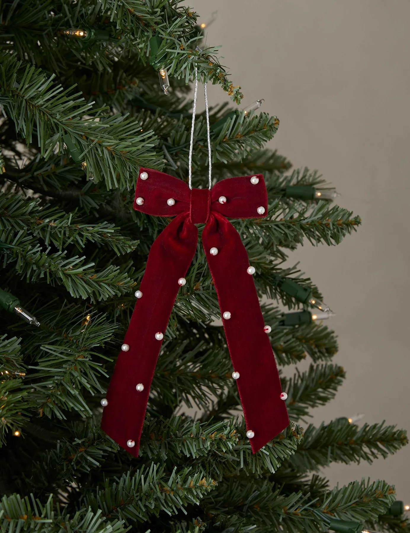 Seaton Beaded Bow Tree Topper