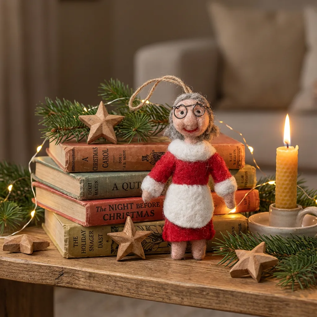 Selfridges Edit Red Mrs Claus Handmade Wool Christmas Decoration 15cm