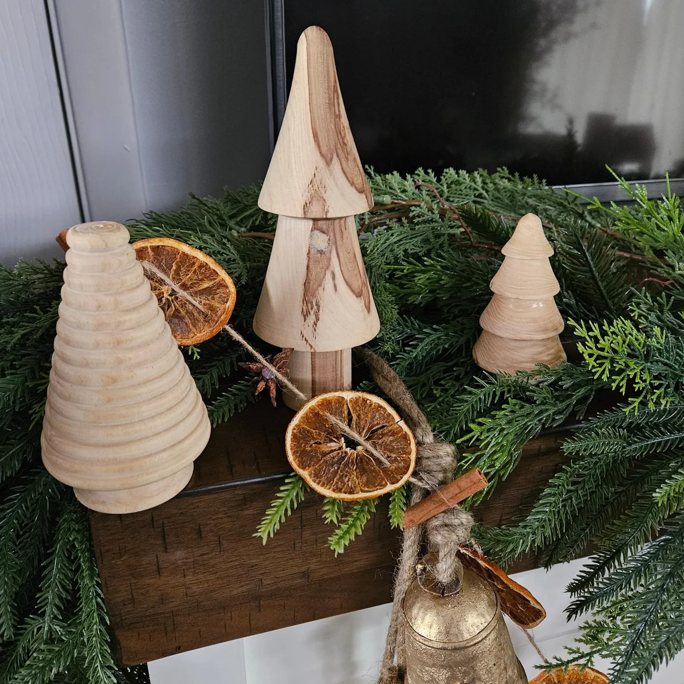 Set of 3 handmade wooden trees christmas | Mercari