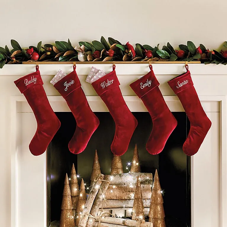 Signature Velvet Stocking with Monogram Option & Hanging Loop