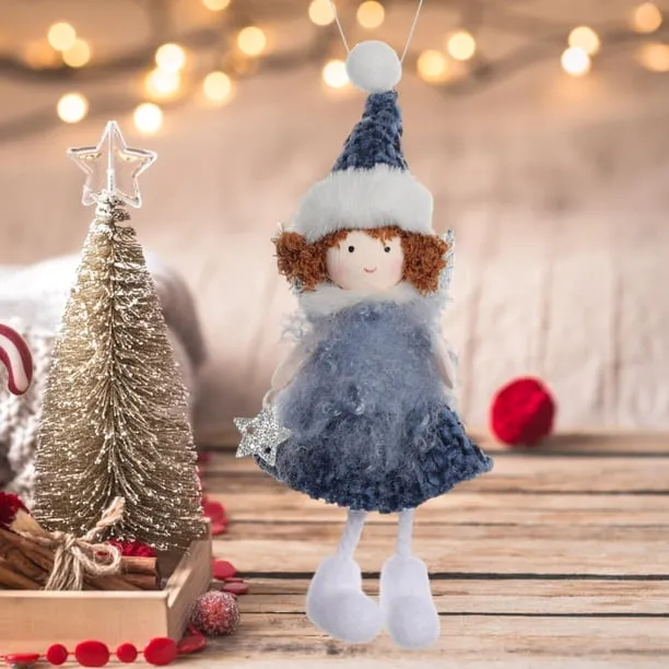 Siruishop Christmas Tree Hanging Ornament Angel Doll Pendant for  Celebration Fireplace Blue - Walmart.ca