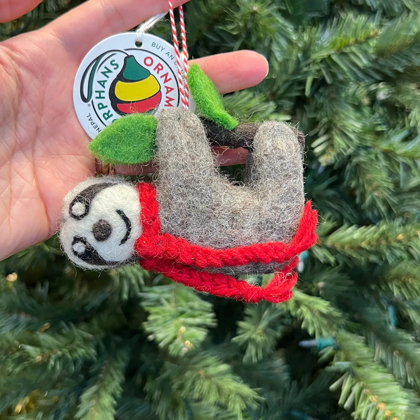 Sloth Christmas Ornament | Handmade Felt Gifts That Give Back | Ornaments 4  Orphans®